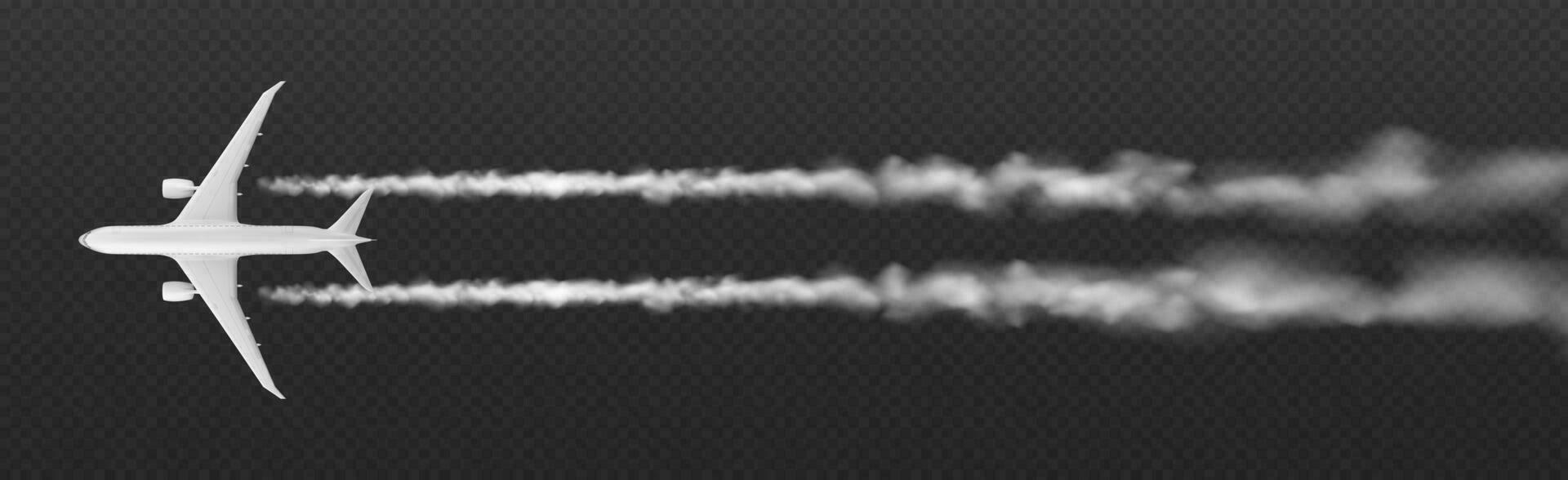 Plane condensation trail with smoke cloud vector 24592870 Vector Art at