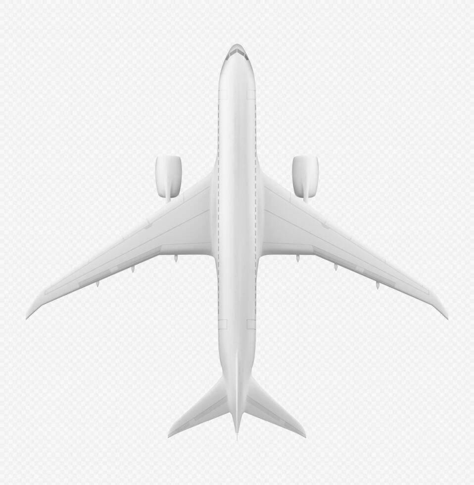 Realistic 3D plane on transparent background vector