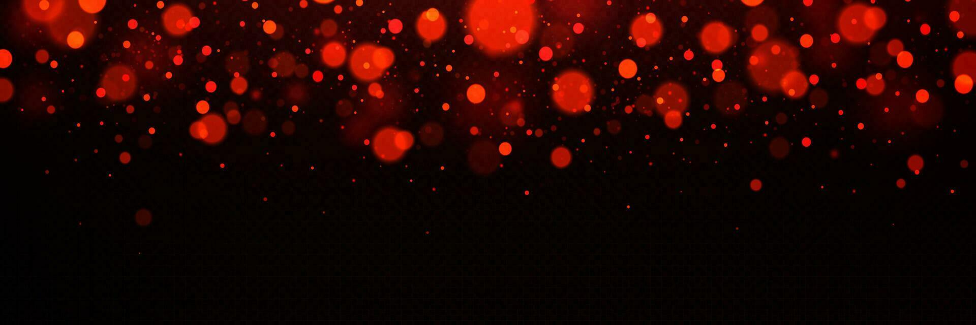 Realistic blurred red lights on black background vector