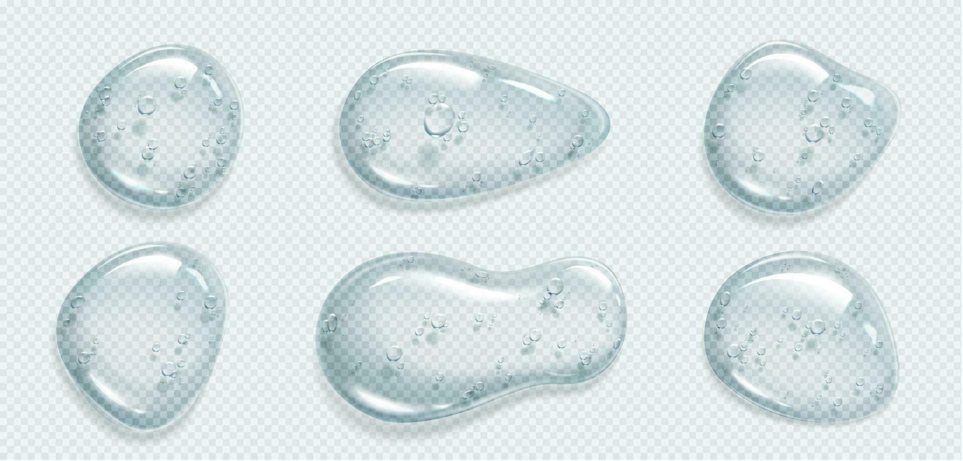 Serum texture with bubble, cosmetic gel drop vector
