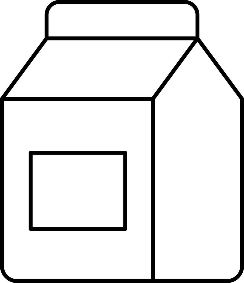 Paper Food Packaging Icon In Black and White vector