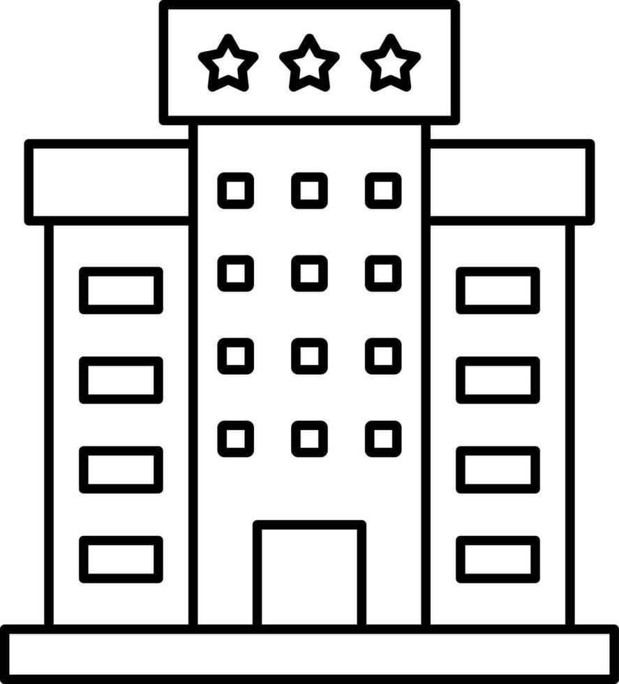ilustración de hotel icono en negro y blanco vector