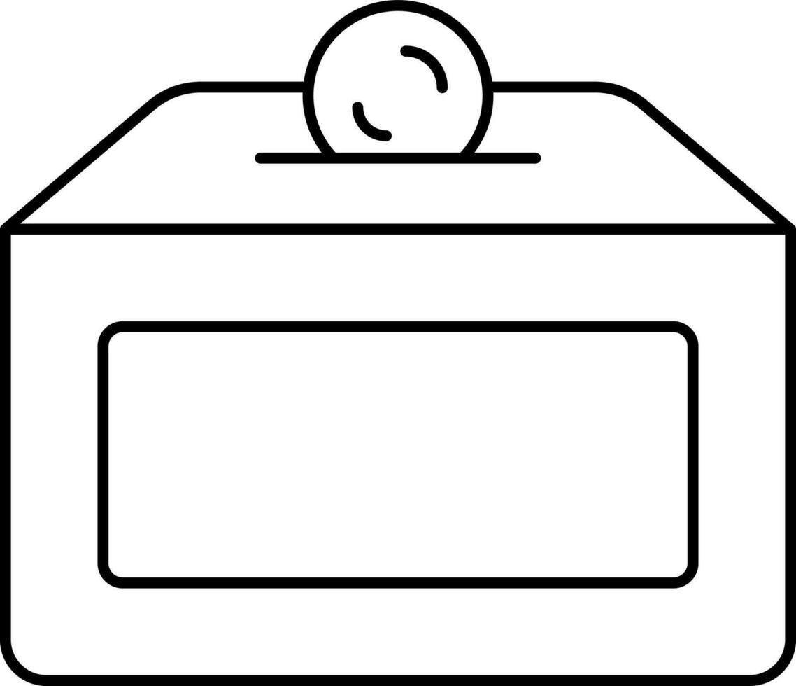 illustration Of Money Box Icon In Black and White vector