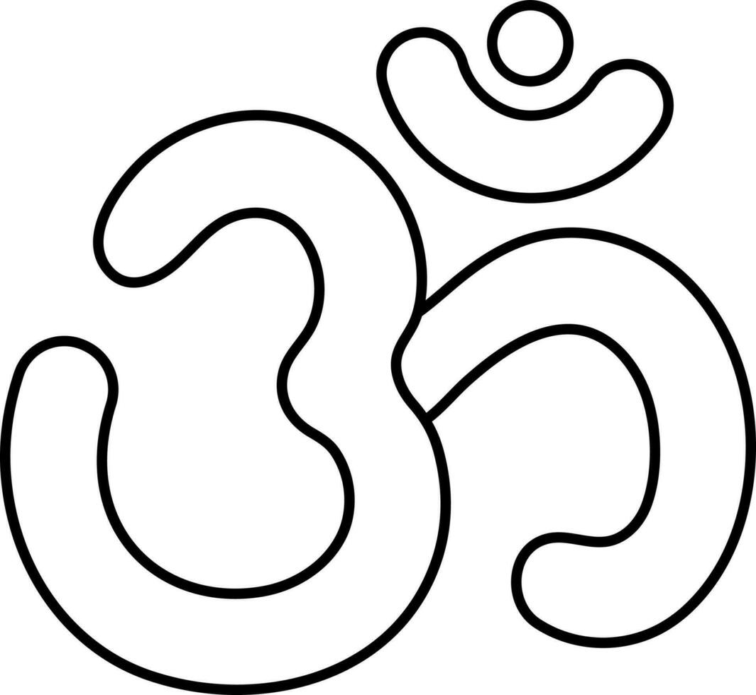 Om Sign Or Symbol Icon In Black and White vector