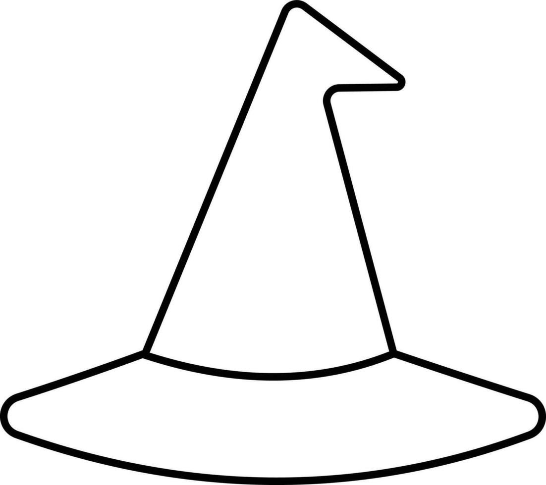 Witch Or Wizard Hat Icon In Linear Style. vector