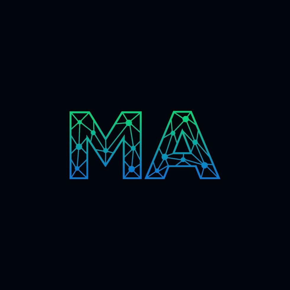 resumen letra mamá logo diseño con línea punto conexión para tecnología y digital negocio compañía. vector