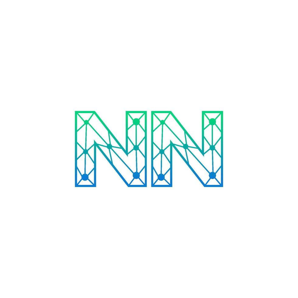 Abstract letter NN logo design with line dot connection for technology and digital business company. vector