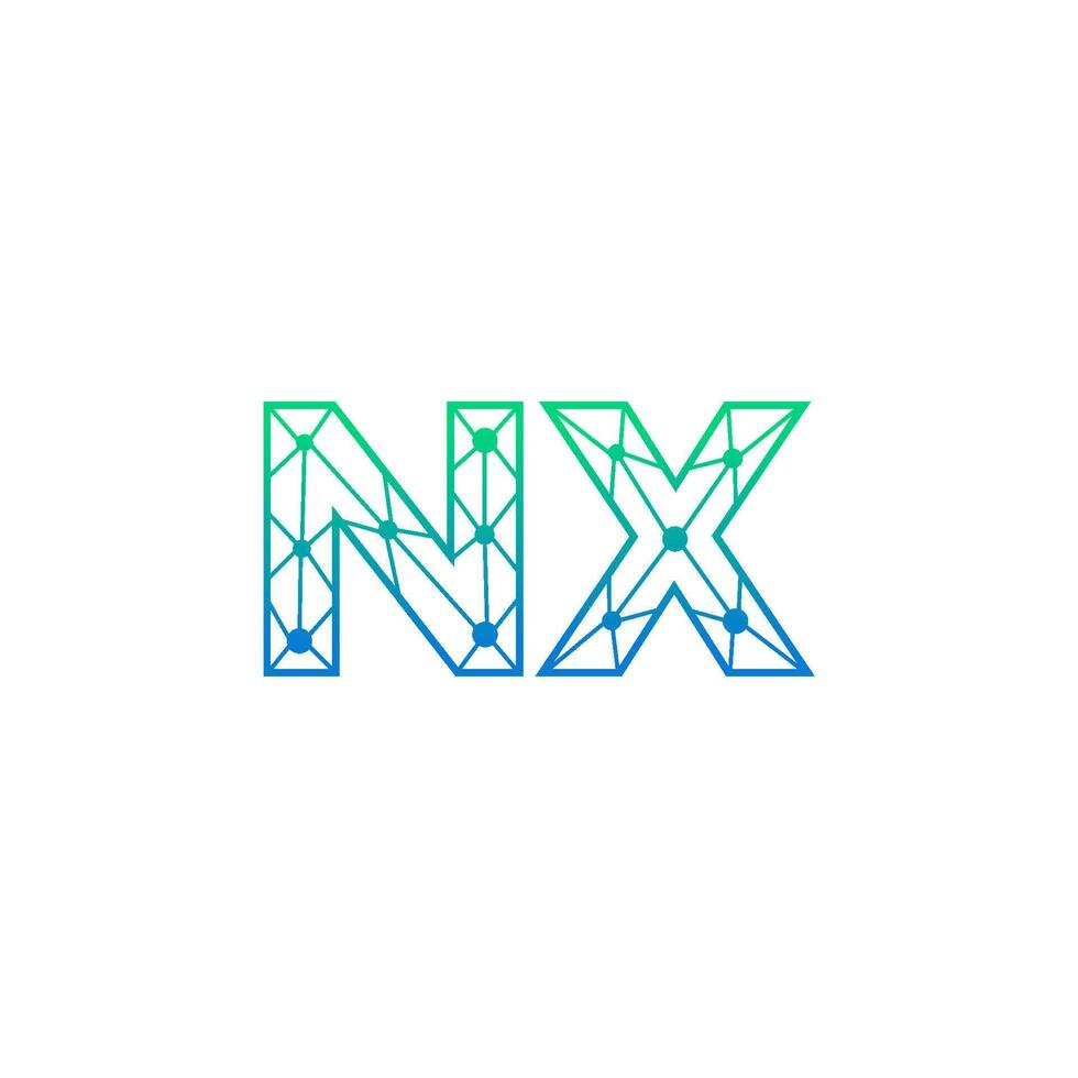 Abstract letter NT logo design with line dot connection for technology and digital business company. vector