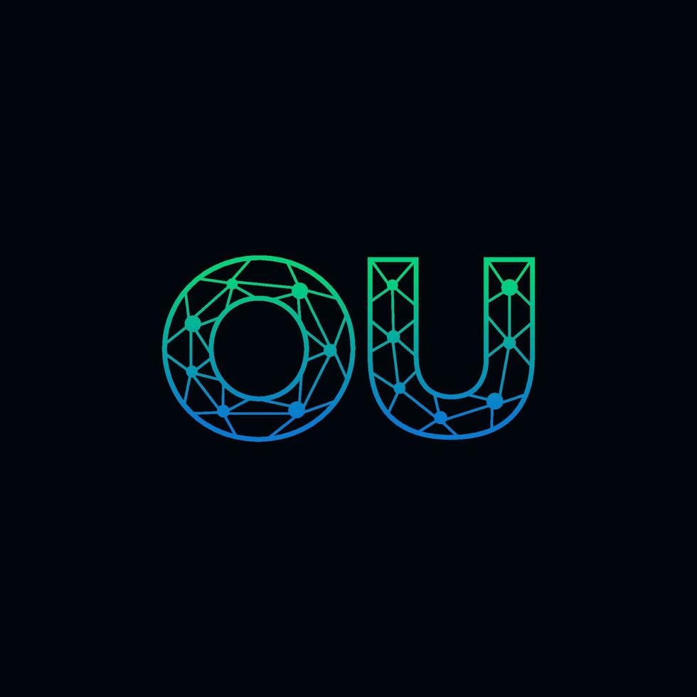resumen letra UNED logo diseño con línea punto conexión para tecnología y digital negocio compañía. vector