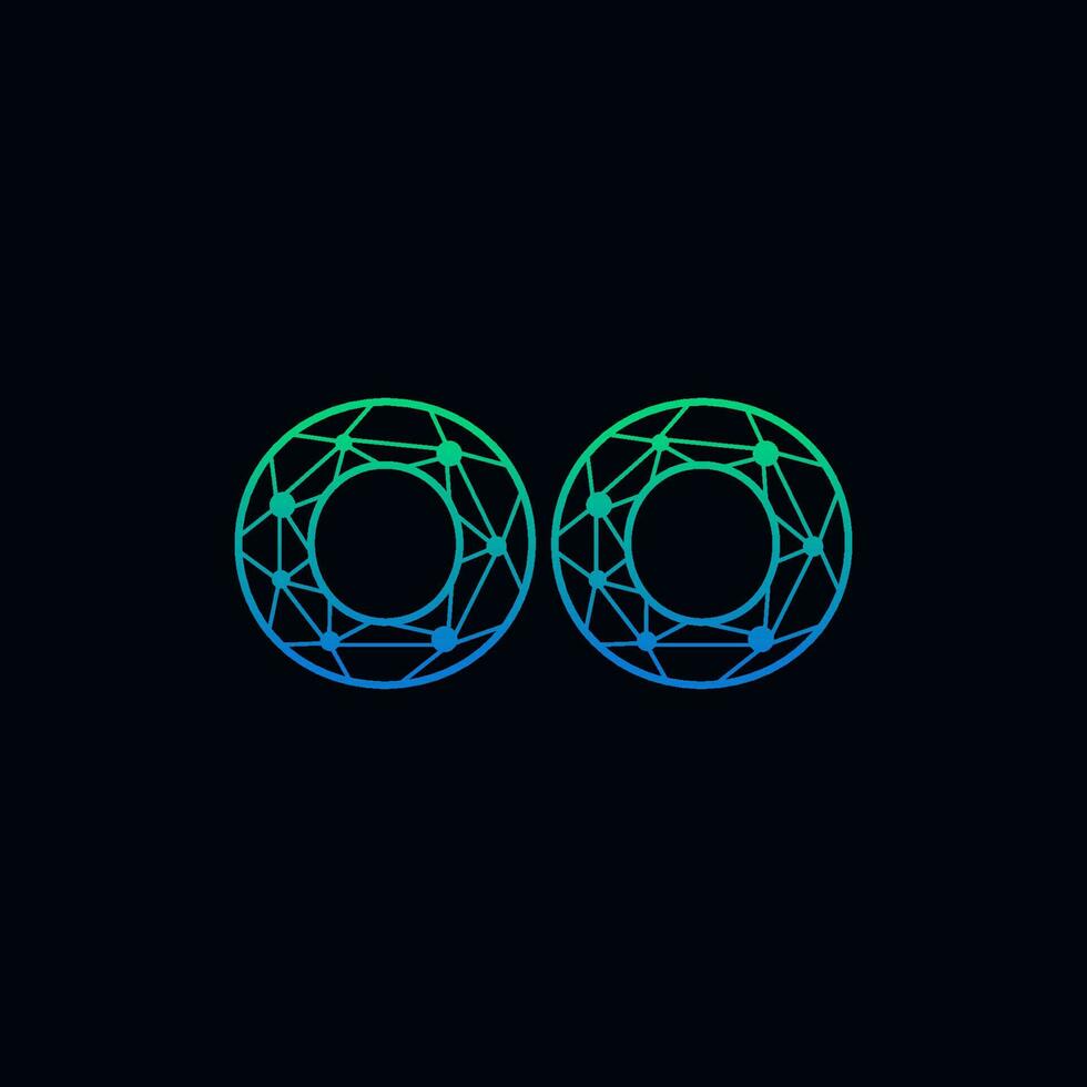 Abstract letter OO logo design with line dot connection for technology and digital business company. vector