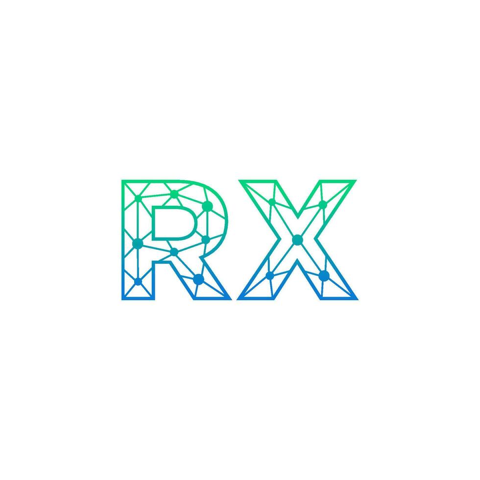 resumen letra rx logo diseño con línea punto conexión para tecnología y digital negocio compañía. vector