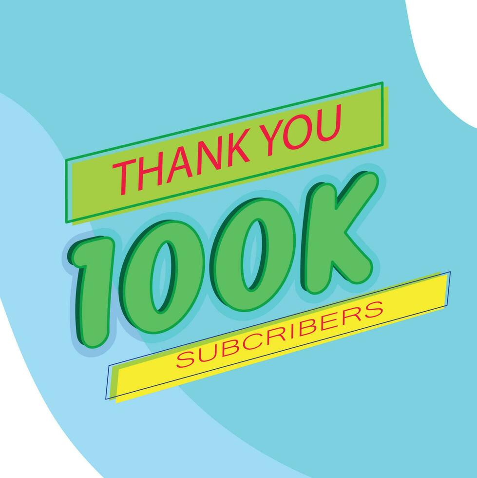 thank you 100k subscriber free vector