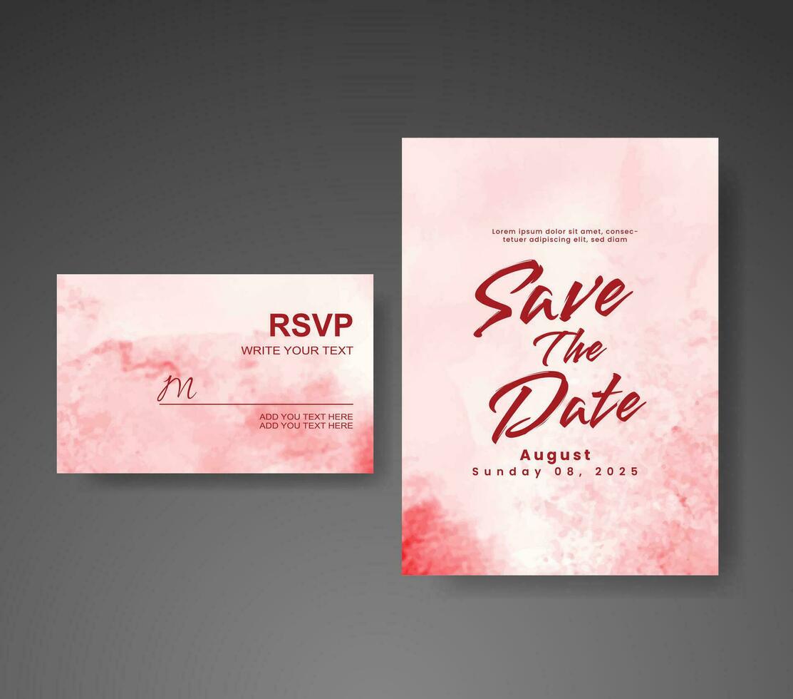 Wedding invitation with abstract watercolor background vector