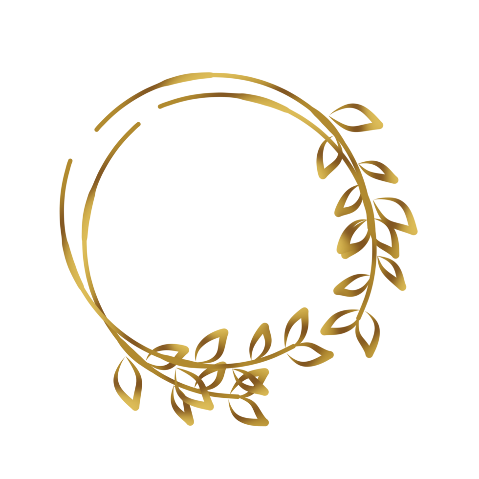 Decorative gold circle border png
