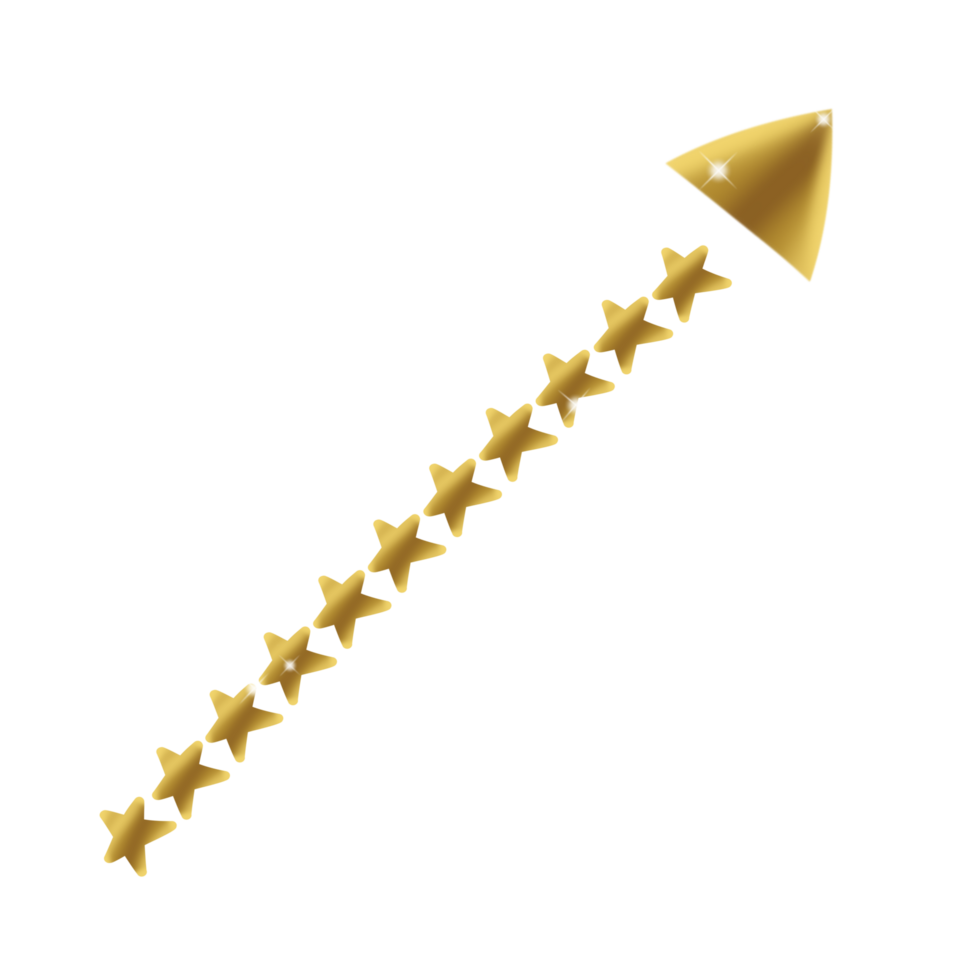 Sparkling gold arrow png