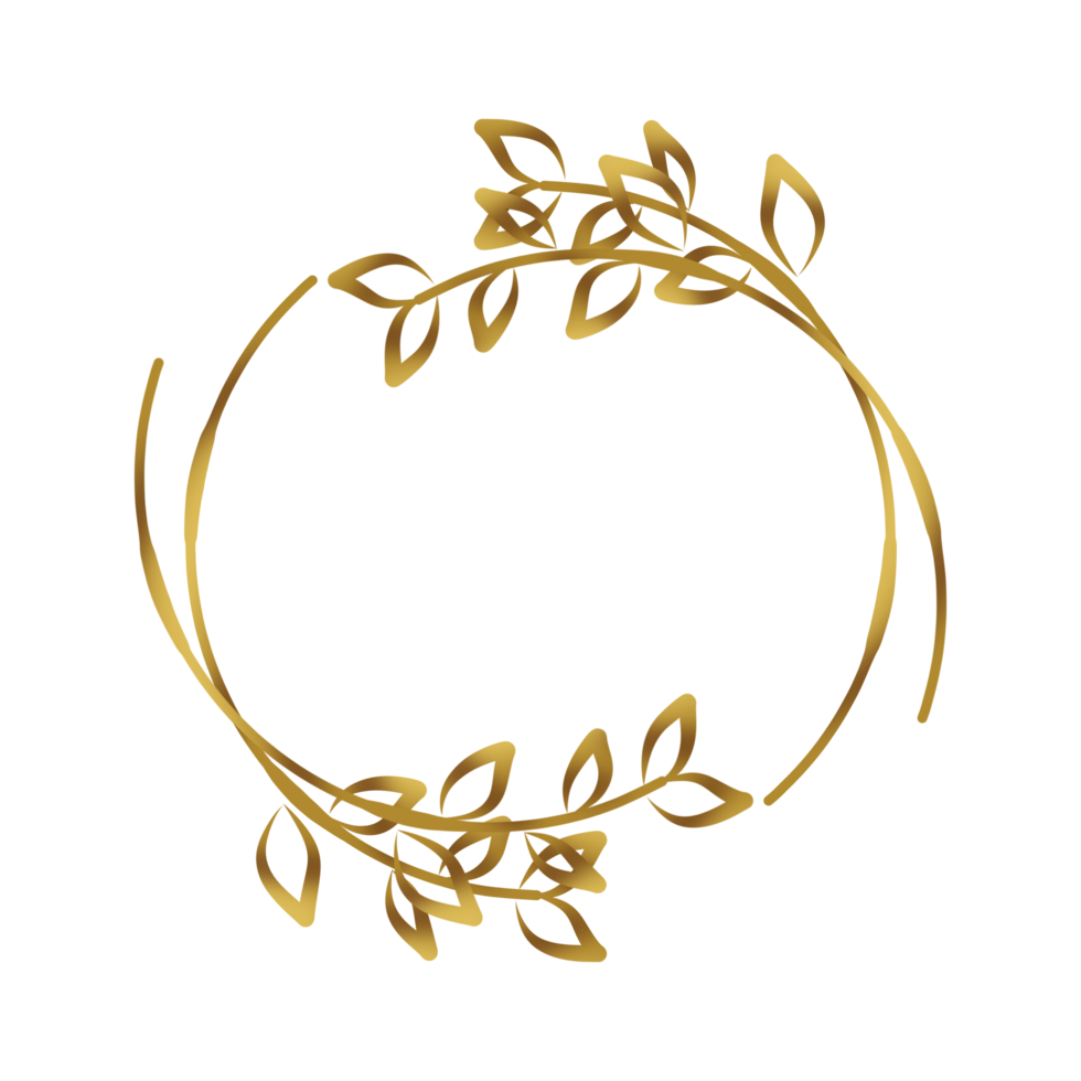 Decorative gold circle border png
