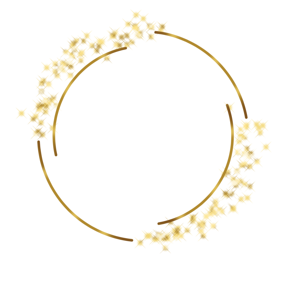 Decorative gold circle border png