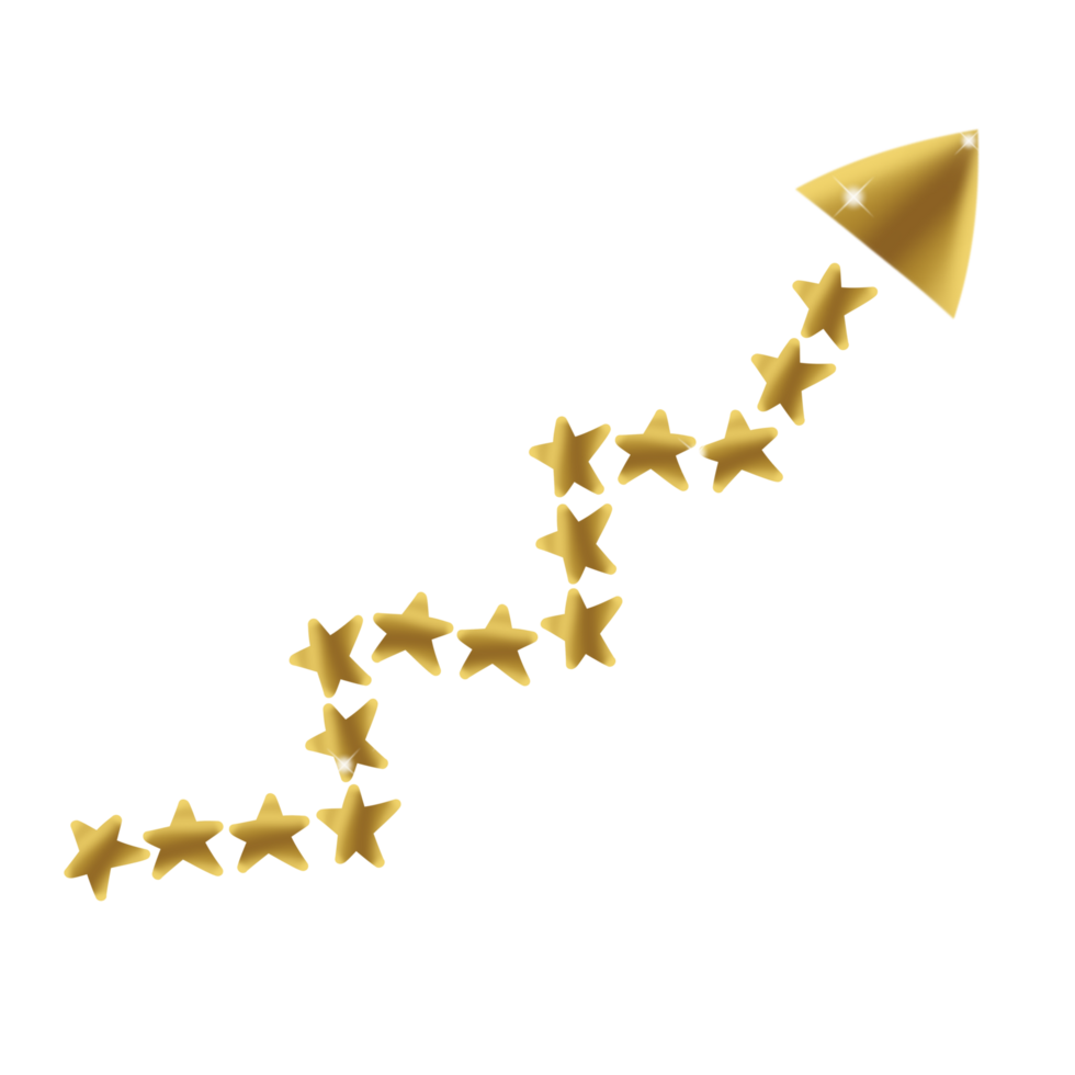 Sparkling gold arrow png