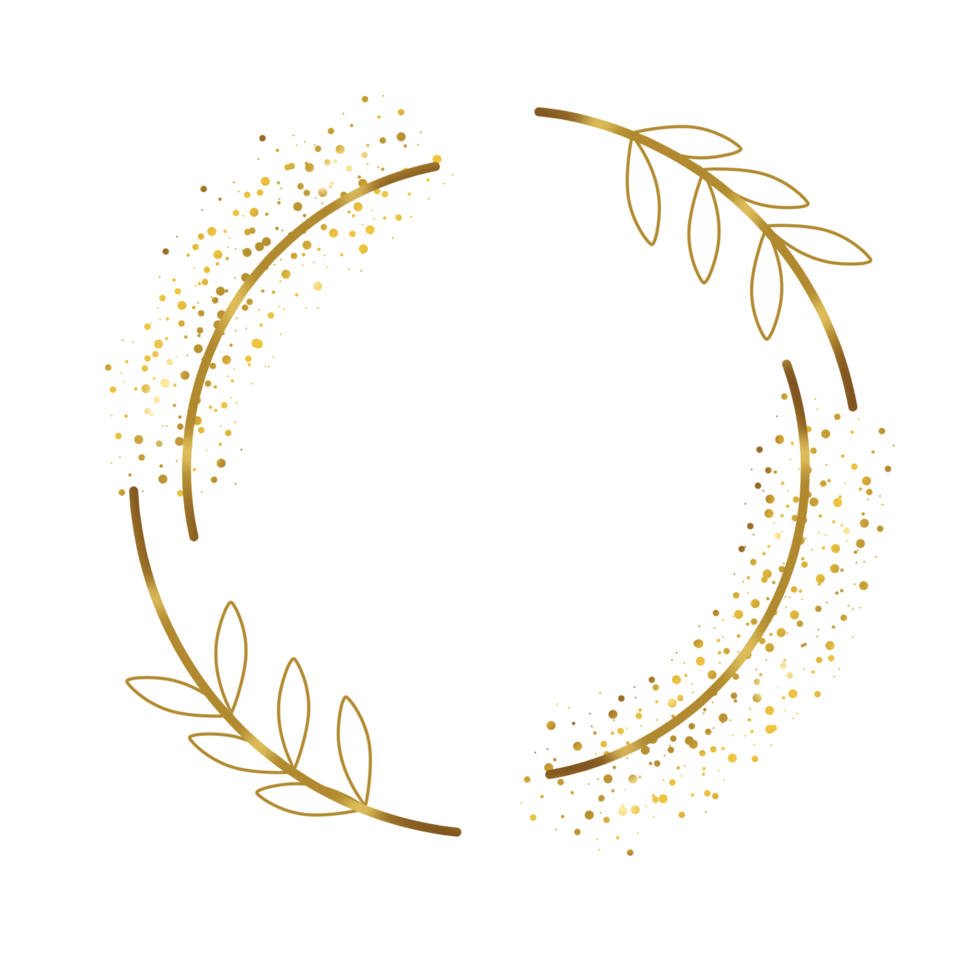 Decorative gold circle border png