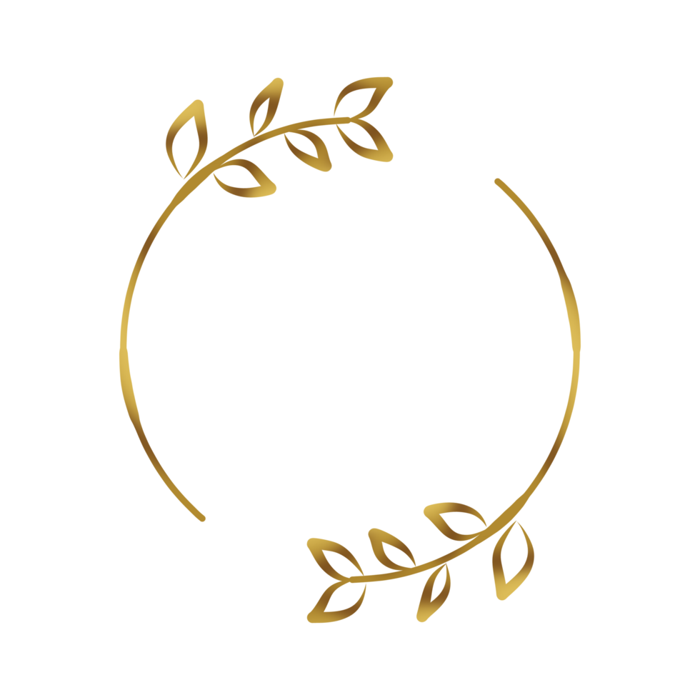 Decorative gold circle border png