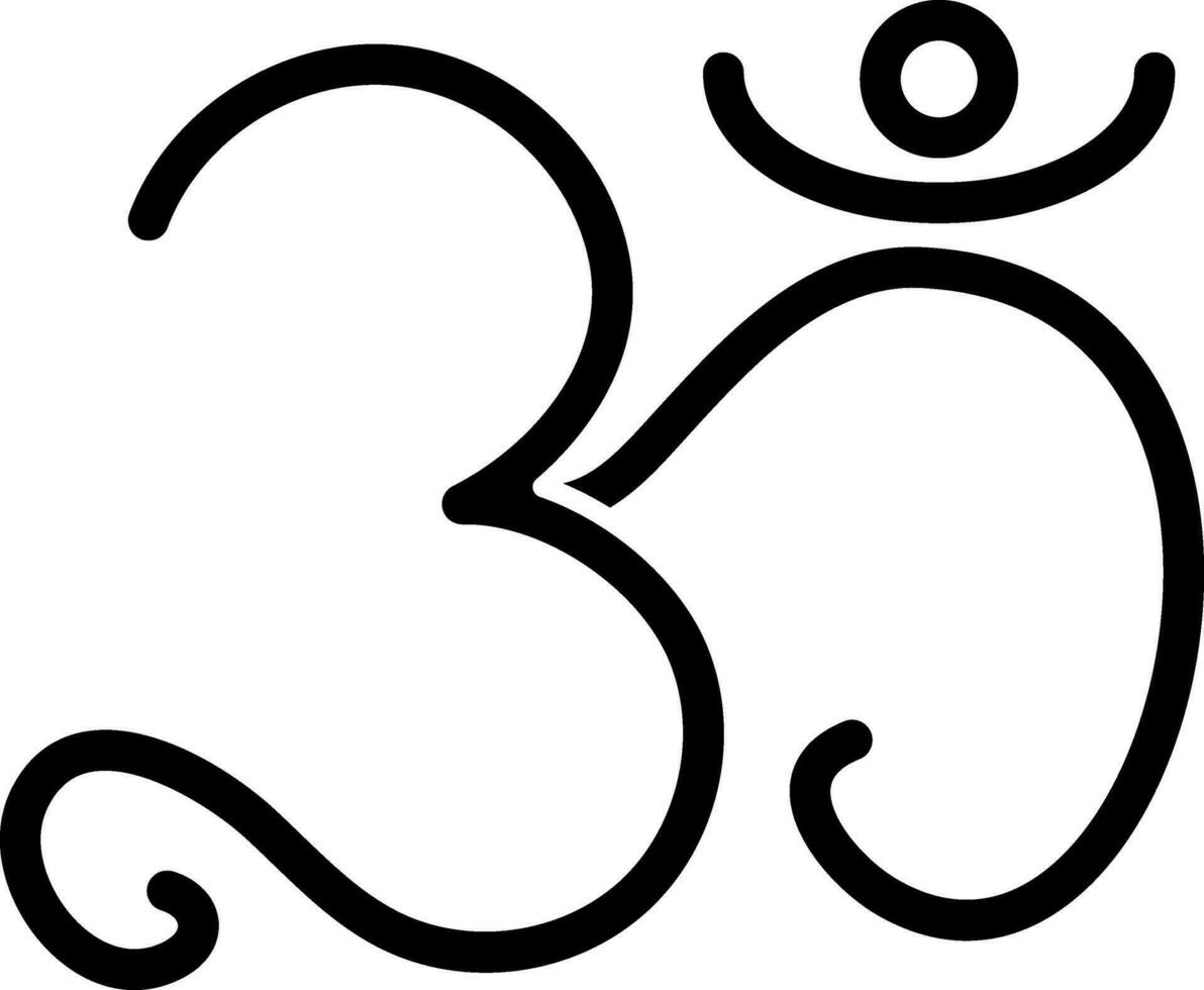 Om Icon In Black and White. vector