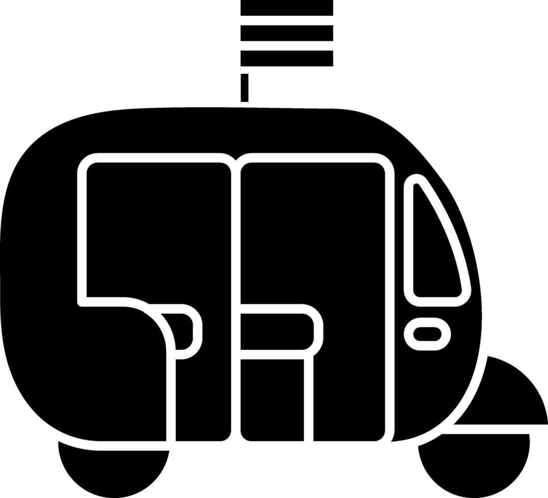 Auto Rickshaw With Flag Icon In Flat Style. vector