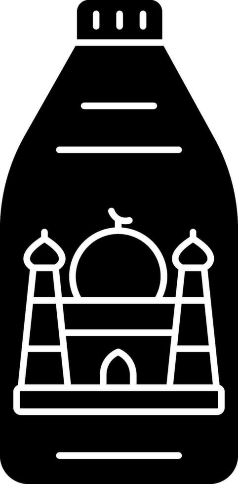 Black and White Color Zamzam Bottle Icon. vector