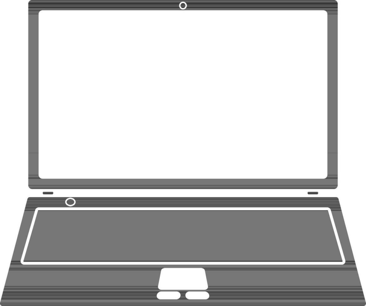 Black and white blank laptop. vector