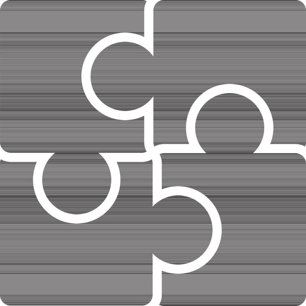 Black and White puzzle in flat style. vector