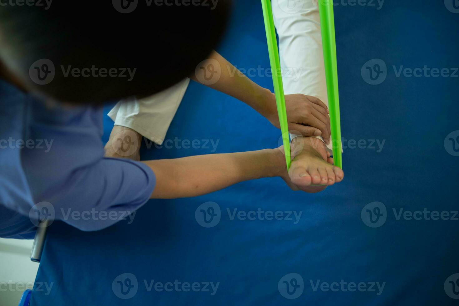 Physical therapists are helping elderly people to take care of themselves after a long period of recovery and they need regular physical therapy to help their bodies recover. physical therapy concept photo