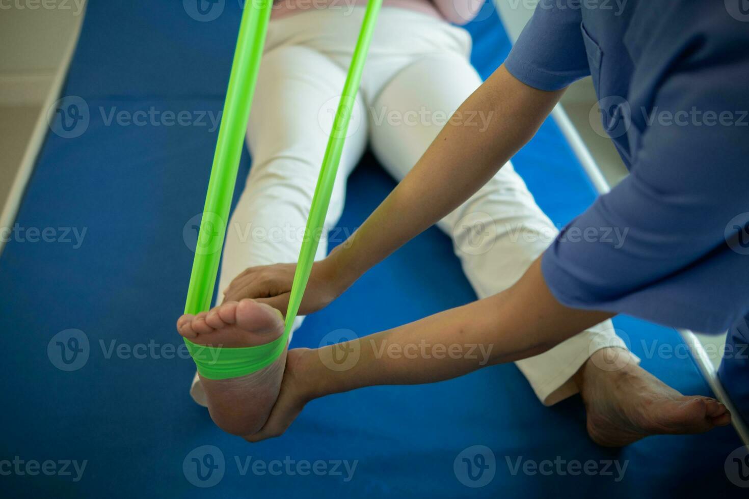 Physical therapists are helping elderly people to take care of themselves after a long period of recovery and they need regular physical therapy to help their bodies recover. physical therapy concept photo