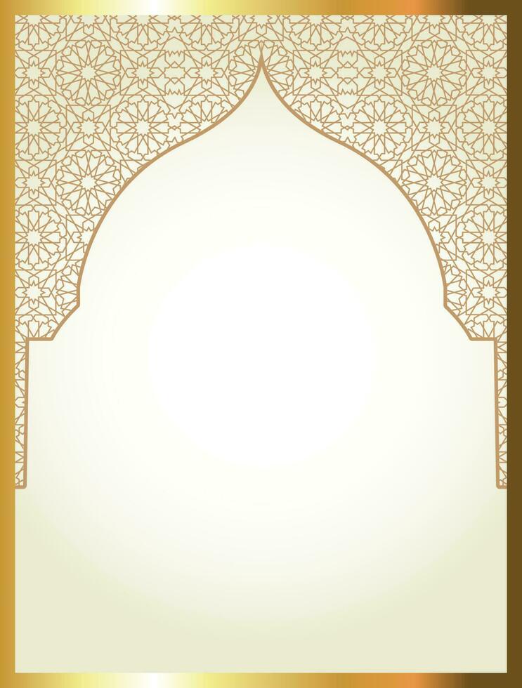 Islamic Arabic Golden Ornament Border Arabesque Pattern Luxury Background vector