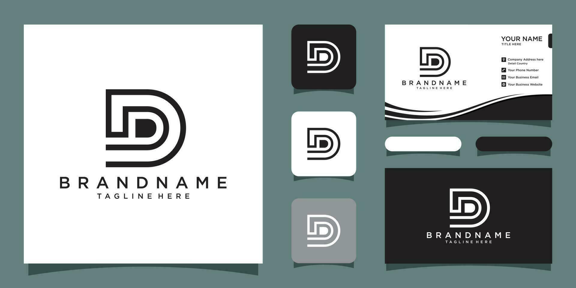 inicial letra logo d, logo modelo diseños con negocio tarjeta diseño modelo prima vector
