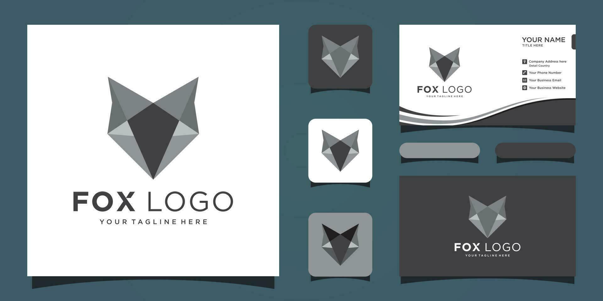 Modern fox head logo design, fox head icon Premium Vector