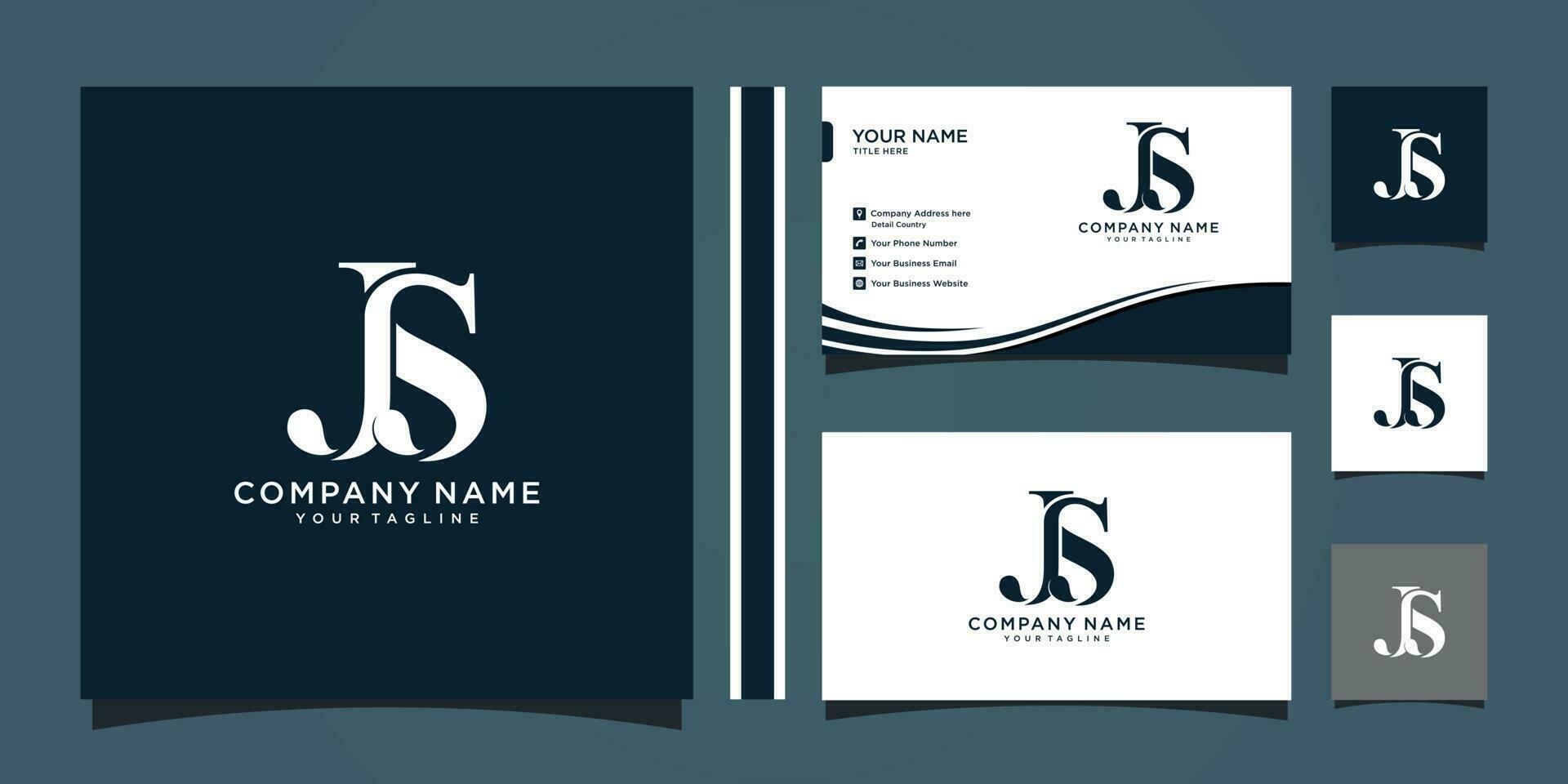 Alphabet letters initials monogram logo js or sj, j and s.illustration vector and business card premium vector Premium Vector