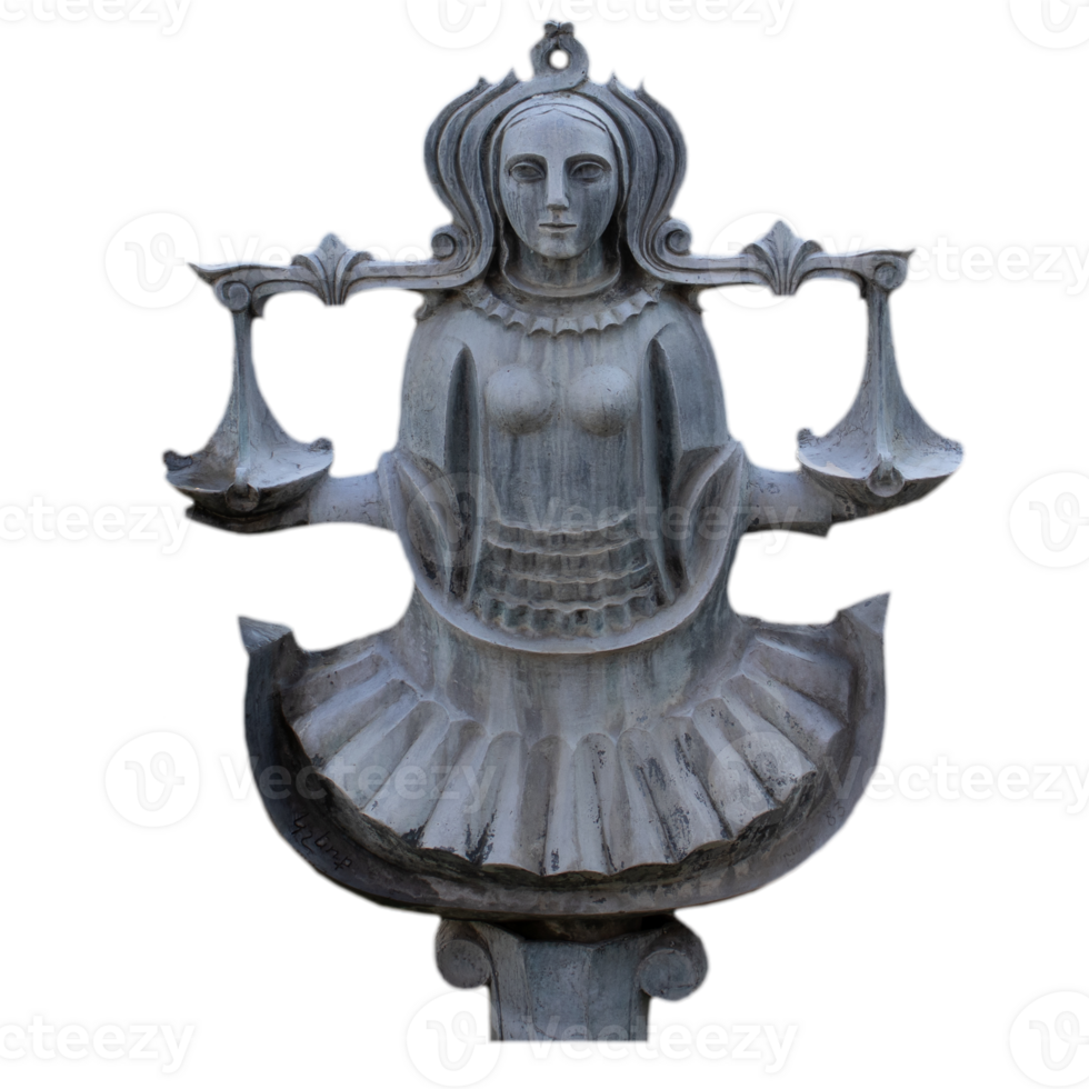 Old stone oriental statue isolated PNG photo with transparent background.