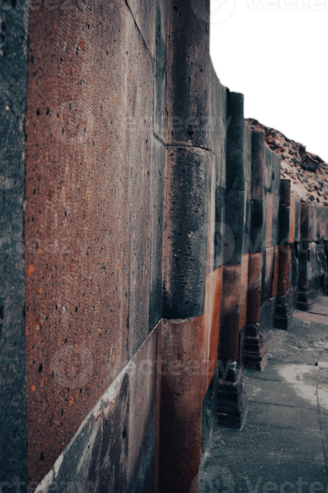 Ruins of an ancient Christian temple wall isolated PNG photo with transparent background.