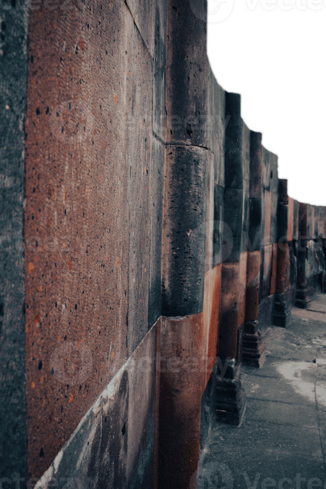 Ruins of an ancient Christian temple wall isolated PNG photo with transparent background.