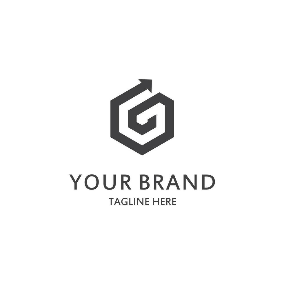 G letter logo with black arrow vector