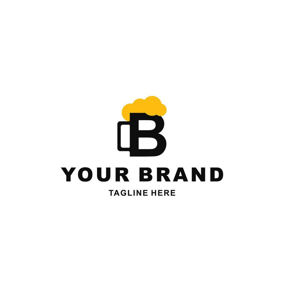 combination of letter B and beer logo vector