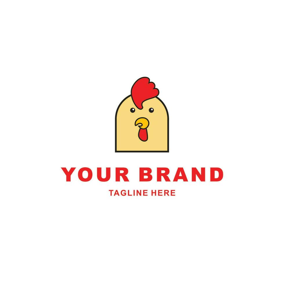gracioso y linda pollo logo vector