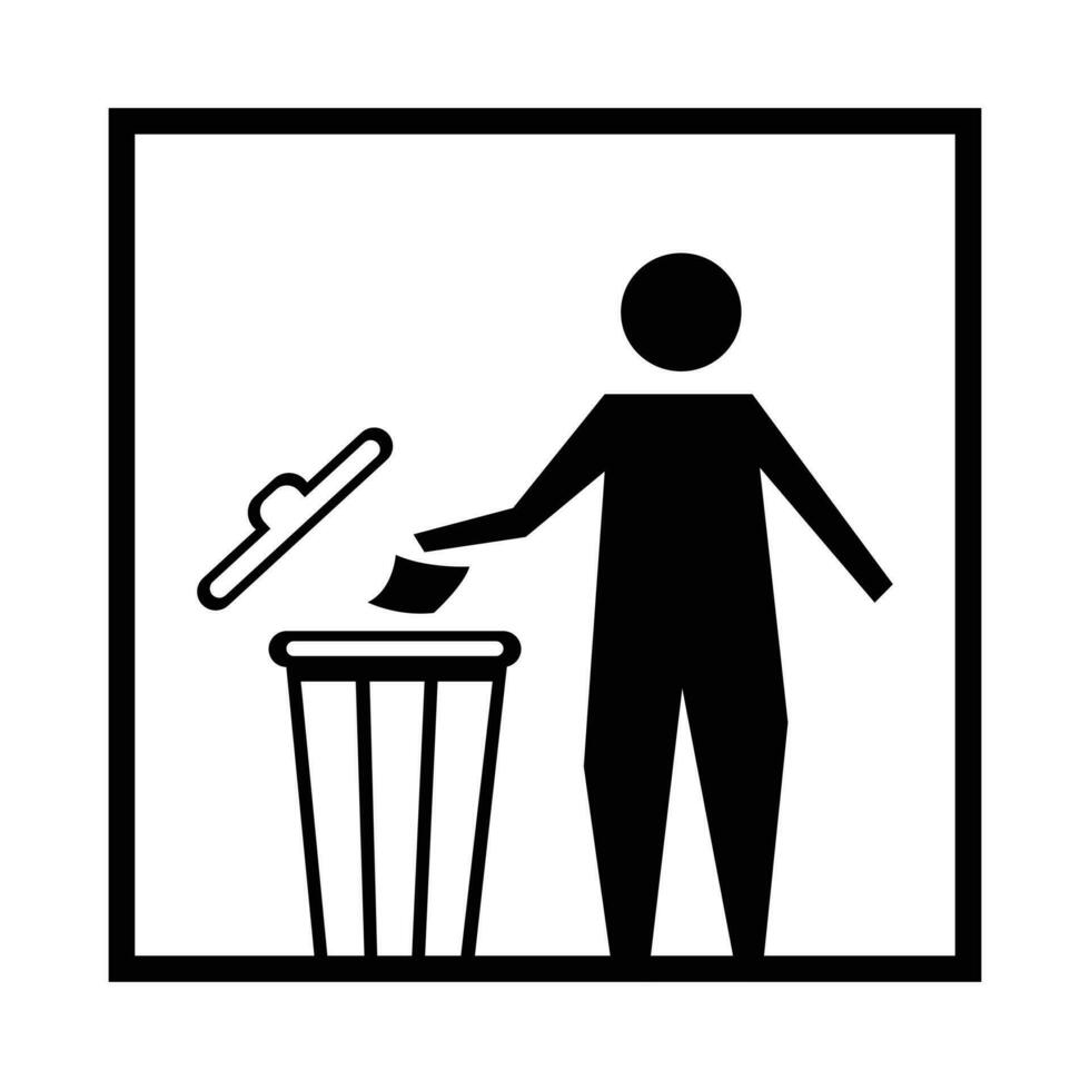 correct trash disposal icon vector