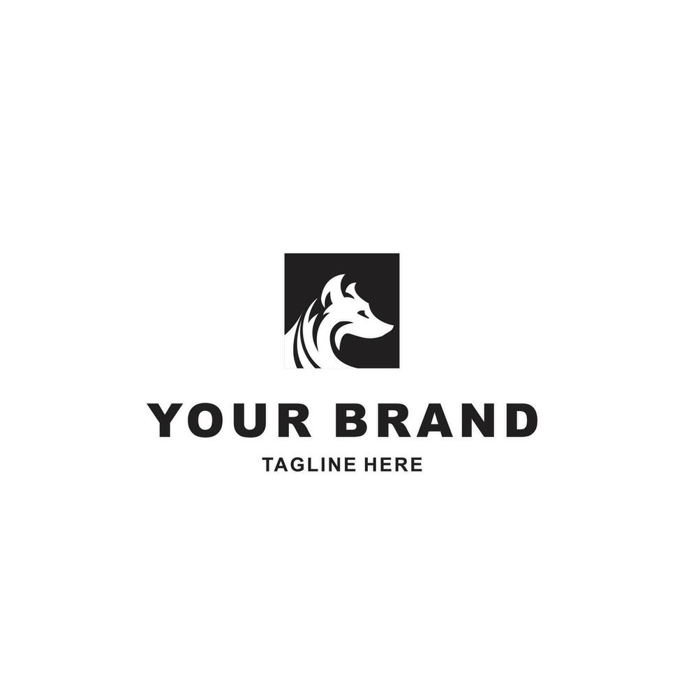 zebra logo on black square background vector