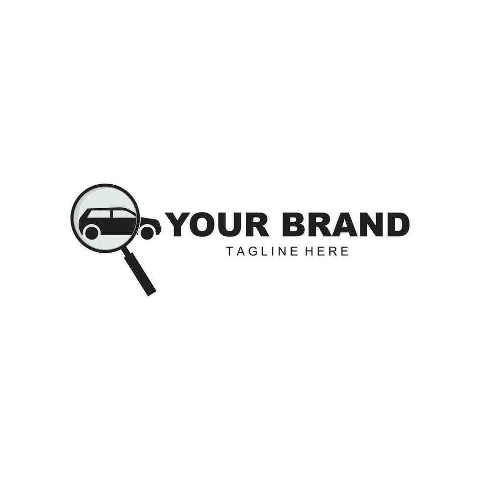 car search illustration logo for car rental and buying and selling company vector