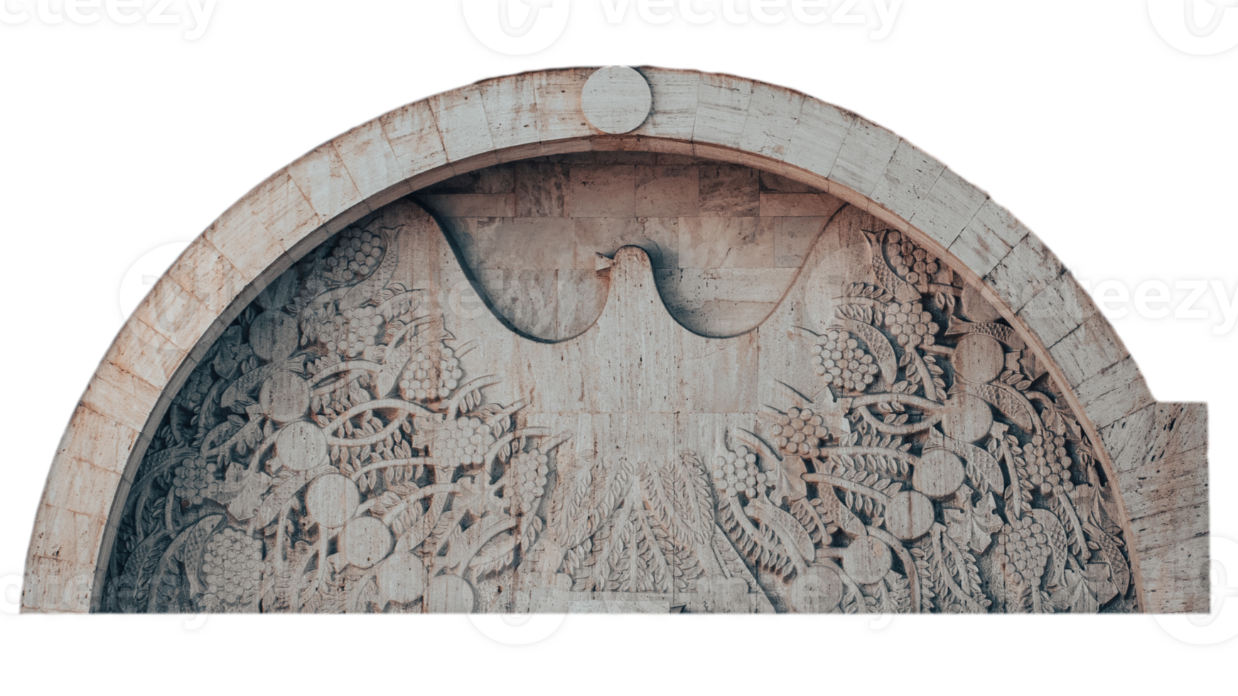 Modern fountain with the peacock ethnic motives sculpture concept photo. png