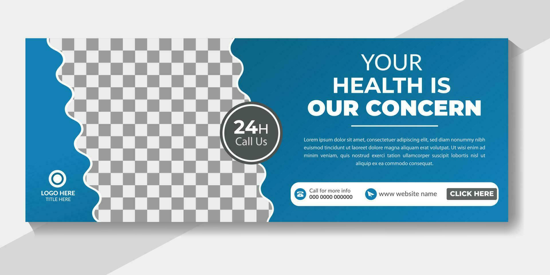 Medical healthcare, dental care social media cover, timeline cover, medical service web cover banner design template vector