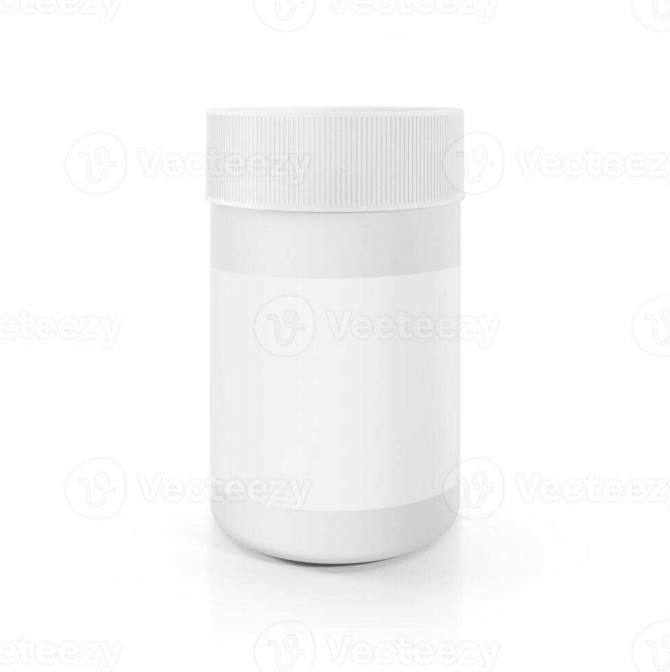 white medicine jar mockup on a white background photo