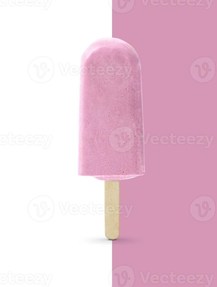 ice cream on white and pink background photo