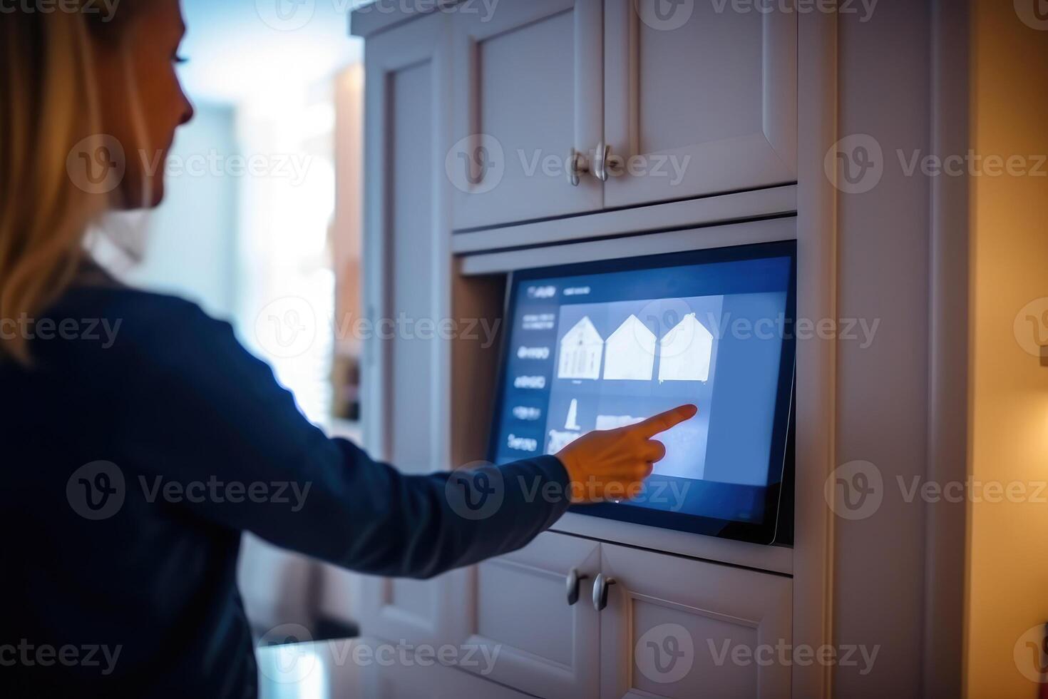 Home advisor, voice recognition, artificial intelligence device and internet. photo