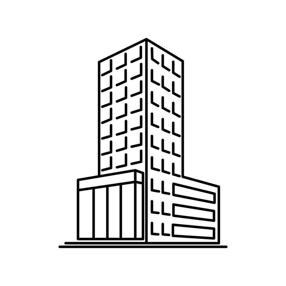 ciudad edificio línea Arte vector icono diseño ilustración modelo